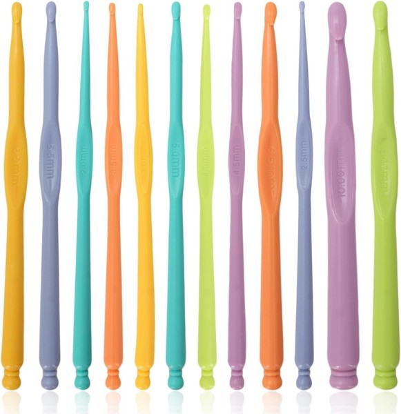 12 StüCk HäKelnadel HäKelnadel Set Bunte HäKelset Dauerhaft HäKelnadeln Crochet-image