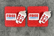 2026 Wendy's Frosty Key Tags. Get Free Frosty for A Year. Lot of 2 Brand New