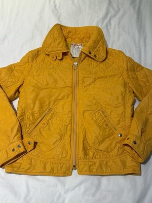 90s Vintage Fusalp Ski Jacket Quilt Stitch Womens Size 12 Yellow