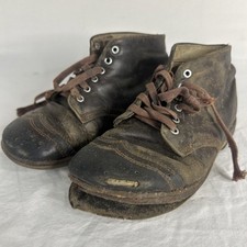Rare Vintage Child  s Leather Lace Up Shoes From The 1800s or Early 1900s