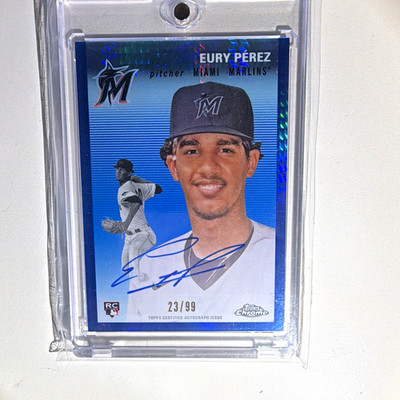 Topps 2023 Chrome Platinum Anniversary Eury Perez RC Auto #CPA-EP /99