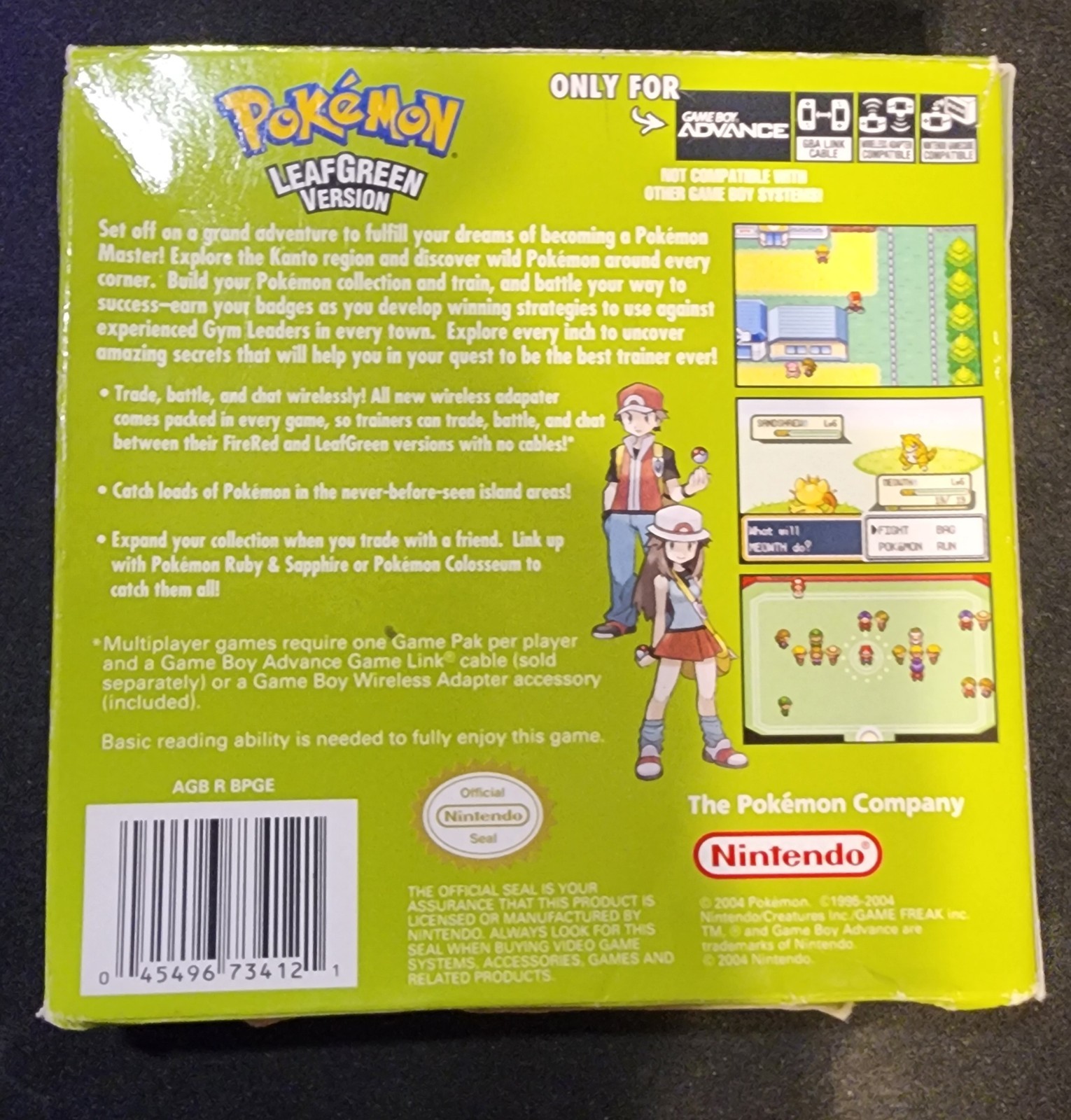 Pokemon: Leaf Green Version CIB with Adapter and Manuels