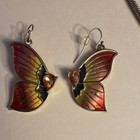 Butterfly Enamel Glass Adjustable Necklace & Earrings Set, Red Yellow Black — photo 5