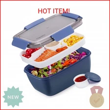 Caperci Large Salad Container Bowl for Lunch - Better Adult Bento Lunch Box 68 o