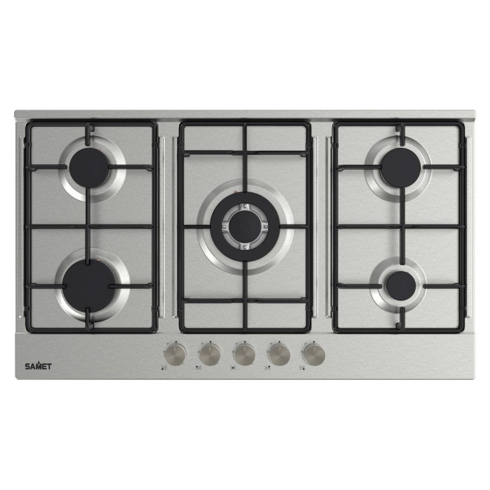 Piano cottura Samet Apollo 2 a gas da incasso 5 fuochi 90 cm. in acciaio inox - Immagine 3