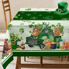 St Patricks Day Tablecloth 52 x 70 Inch, Green St Patricks Day Rectangle Sham...