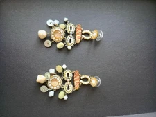 Ayala Bar Earrings Yellow Fashion Women's Handmade Accessories Round Lobe Used