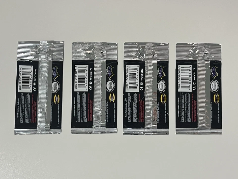 4x Empty Long Crimp Unlimited Team Rocket Booster Pack Art Set Gyarados Giovanni - Image 2 of 4