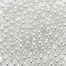 500Pcs Faux Pearl for Crafting 10mm No Hole ABS Round Pearls Beads White