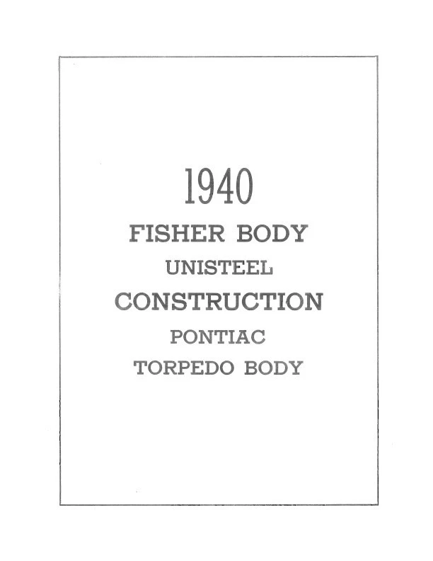 Pontiac 1940 solo carrocería Unisteel taller manual servicio de reparación Foto 4 de 4