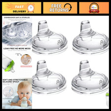 Soft Silicone Sippy Spout Nipples for Baby Bottles Straw Cups, 6m , Pack of 4