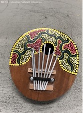 Hand-Painted Coconut Shell Kalimba Thumb Piano 7 Tines Dot Art Folk Instrument