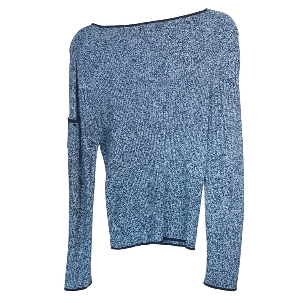 Reference Point Gray Black Marled Knit Henley Swe… - image 2