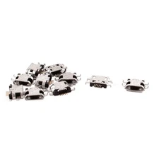 10pcs Type B Micro USB 5 Pin Female Mount Jack Connector Input Socket