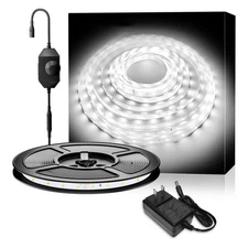 12V Bright 6000K Daylight White Dimmable LED Strip Flexible Lights Power Supply