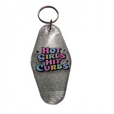 Hot Girls Hit Clubs Glitter Keychain