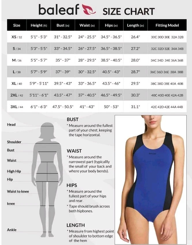 Baleaf Swimwear Women's Size 36 Racerback Athletic One Piece Swimsuit Black  - Image 3 of 4