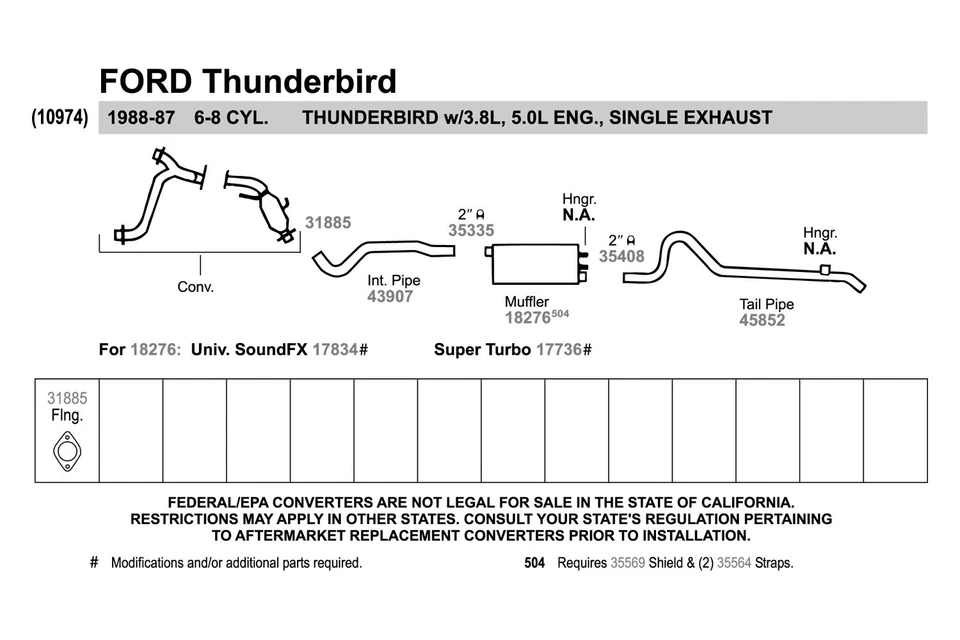 For Ford Mustang 83-04 Walker 31885 Stainless Steel Bare 2-Bolt Exhaust Flange Foto 3 de 4