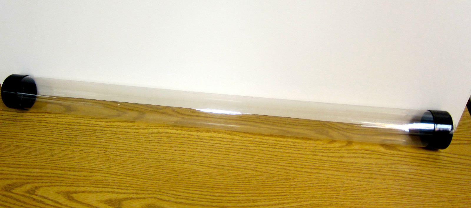 BCW Clear Plastic Baseball Bat Tube holder display Black Endcap