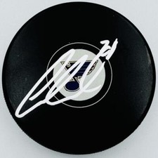 IAN COLE SIGNED ST. LOUIS BLUES HOCKEY PUCK NOTRE DAME IRISH AUTOGRAPH COA K1