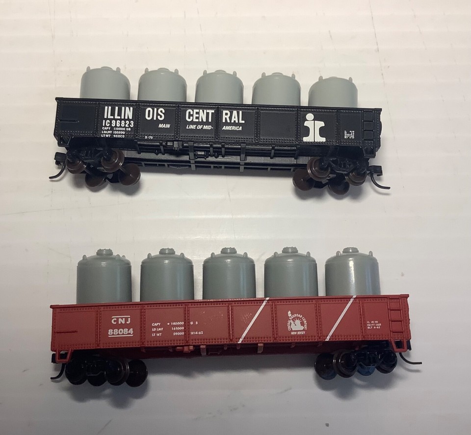 2 Atlas N Trainman 42' Gondola Jersey Central 88084 & Illinois Central