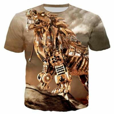 T-shirt Unisexe à Manches Courtes - Imprimé 3D Moteur, Style Punk Hip Hop | 88% Polyester, 12% Spandex