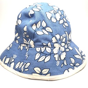 white floral bucket hat