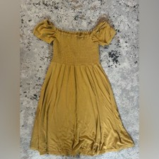 Casual Mustard Off-Shoulder Dress Gap XS