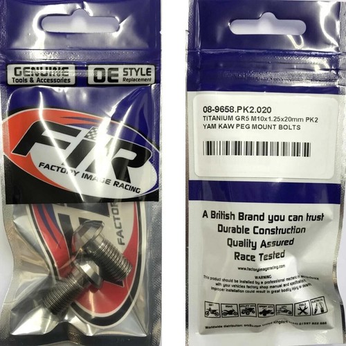 TITANIUM M10x1.25x20mm PK2 yamaha kawasaki FOOTPEG MOUNT BOLTS - Bild 2 von 2