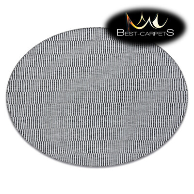 Modern Sisal Teppich LOFT Kreis grau elfenbein silber Linien Boho beste Qualität