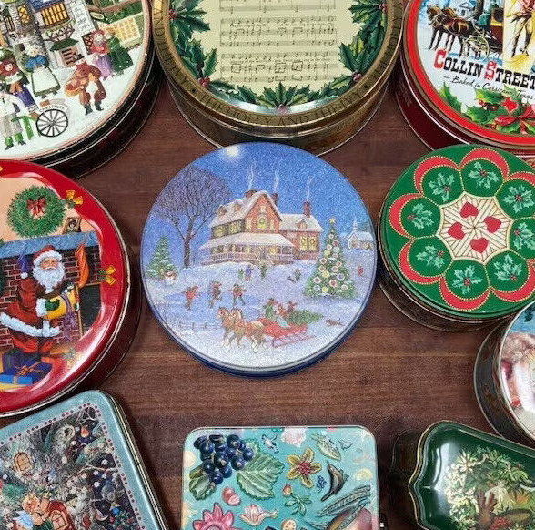Christmas Holiday Empty Metal Tin Boxes Many Sizes Shapes You Pick Buy More Save