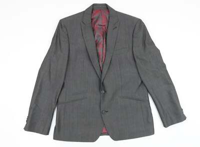 NEXT Anzugjacke Herren grau Baumwollmischung Größe 40 Reg