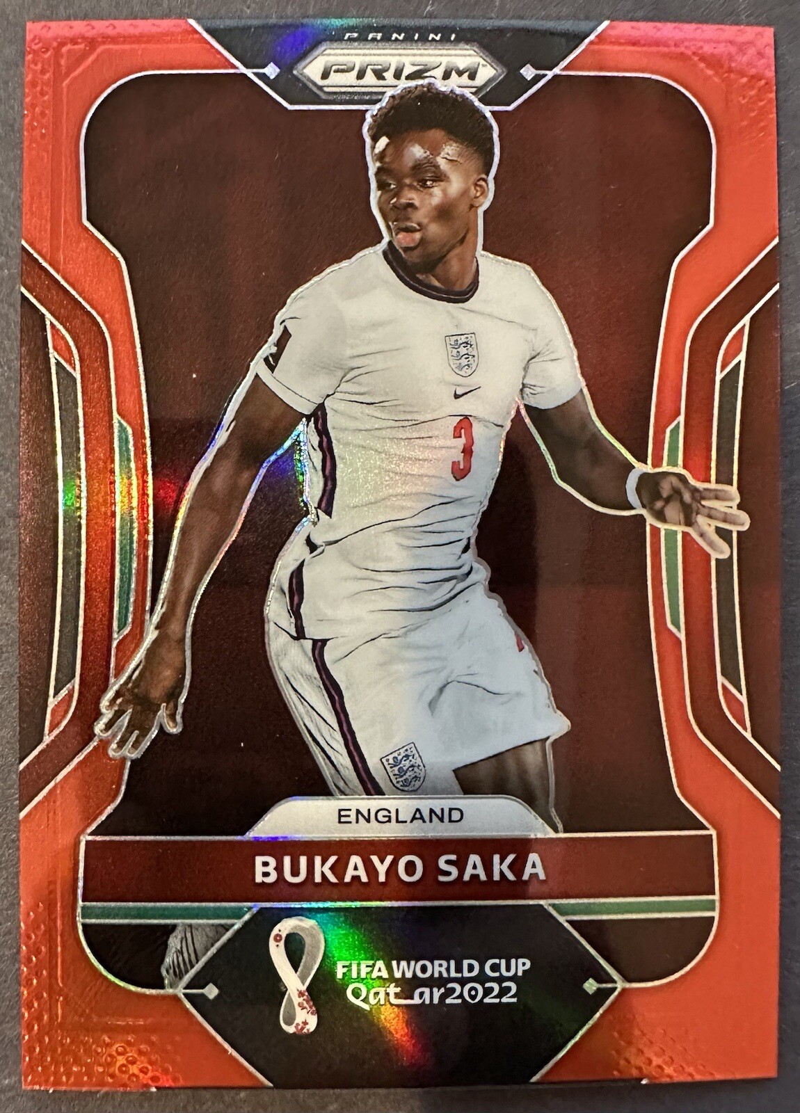 2022 Panini Prizm FIFA World Cup Bukayo Saka Red Prizm /399 #84