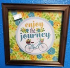 RB2 Bicycle - Enjoy the Journey Framed Print, Bicycling Home Decor Floral Wood
