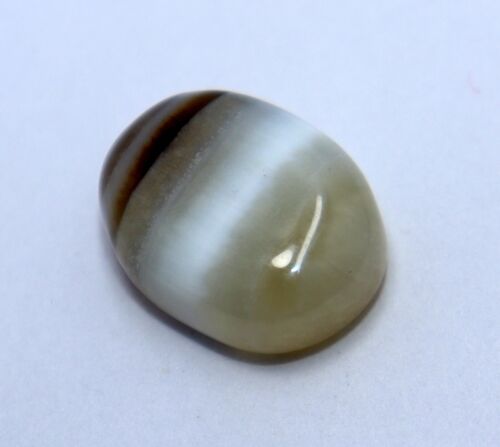 9.70 Ct Black Striped Natural Agate Cabochon Certified Loose Gemstone 15×11×6 mm - Picture 1 of 4