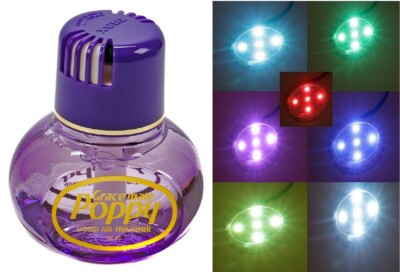 Lufterfrischer Duft Lavendel Poppy LED Multicolor Beleuchtung 5V USB LKW Auto
