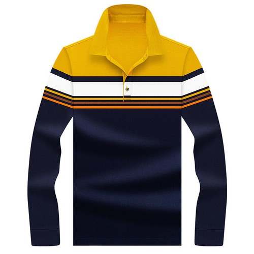 Polo uomo primavera business righe color block casual risvolto manica corta - Foto 20 di 21