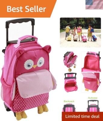 3-Way Kids Suitcase Luggage or Toddler Rolling Backpack with wheels