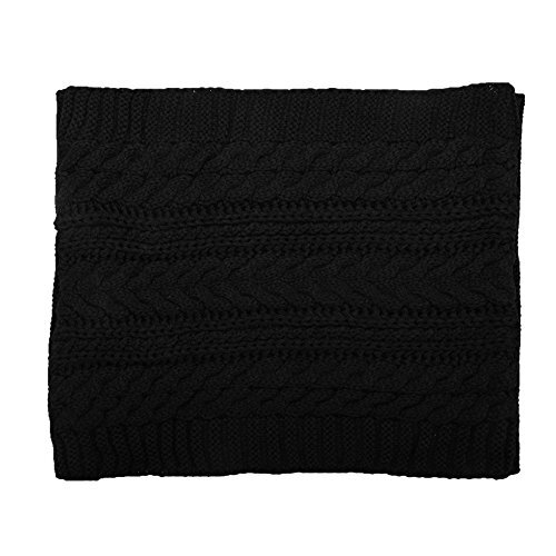 Womens Thick Ribbed Knit Winter Infinity Circle Loop Scarf Crochet Black - Foto 4 di 6