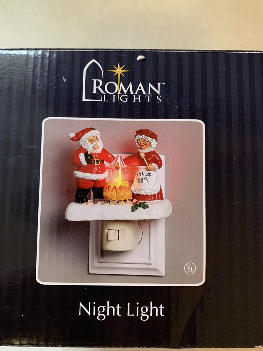 Roman Lights Christmas Santa and Mrs. Claus Flickering Night Light