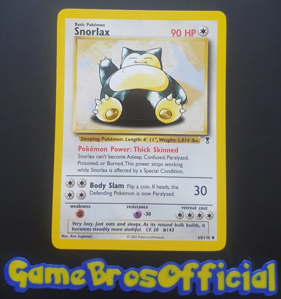 Snorlax - 64/110 - Legendary Collection Uncommon Pokemon TCG 2002 - NEAR MINT