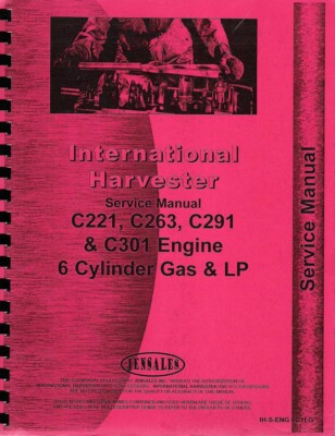 C221 Engine IHC C221 C263 C291 C301 Tractor Engine Factory Service Manual ...