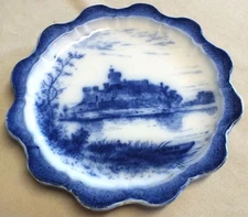 Vintage Delft Pattern Dunn Bennett & Co. Burslem England Blue Porcelain Plate