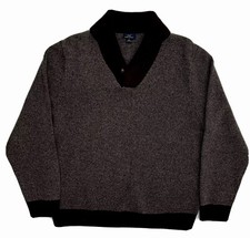 Brooks Brothers Shawl Collar Lambswool Men s Sweater XL Brown- VGC
