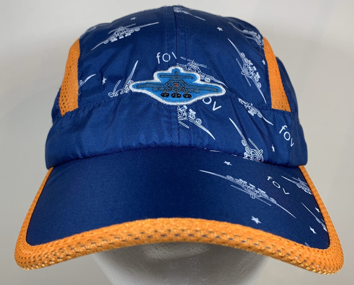 FOV Kids Flying Cap Aviation Blue Orange Plane Flight Airplane Hat