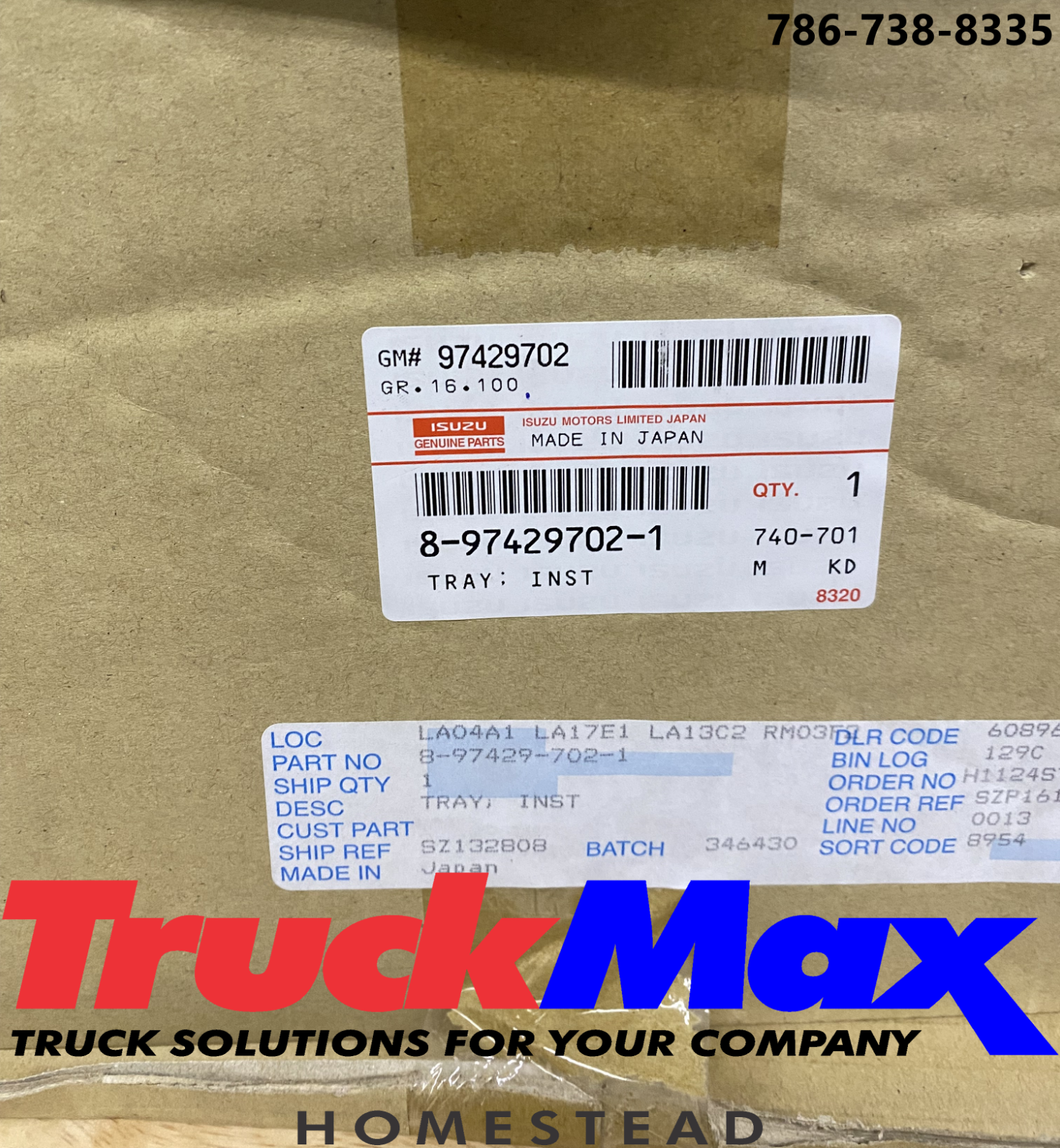 8974297021 Isuzu Tray Inst 8974297021 Genuine OEM Part for sale 