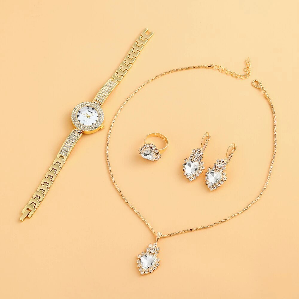 Cofanetto Gioielli BELLOS Con Orologio Donna - Collana, Anello, Orecchini E Cinturino - Foto 3