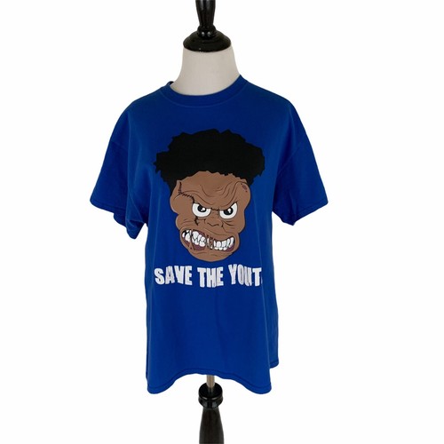 Gildan Boy's Graphic T-Shirt M Medium Crewneck "Save the Youth"  Streetwear - Picture 6 of 12