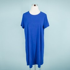 J. Jill Size Large L Blue Wearever Perfect T-Shirt Short Sleeve Knit Dress