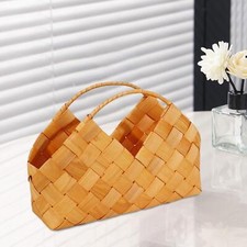 Flower Girl Basket with Handle Rustic Wall Decor Hand Woven